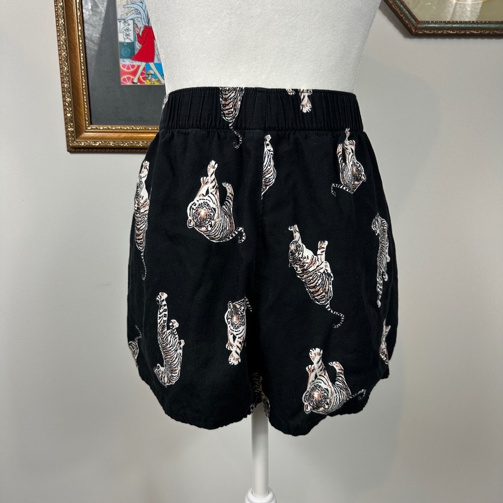 Joyspun Black Boxer Shorts with Tiger Design - SIZE L Loungewear Animal Print - Picture 4 of 6